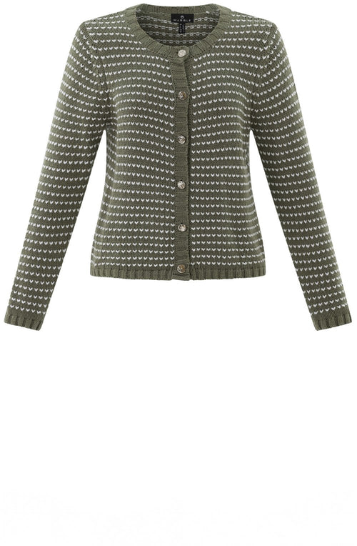 Khaki Statement Button Cardigan
