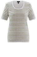 Khaki Striped Classic T Shirt