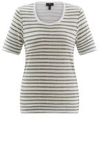 Khaki Striped Classic T Shirt