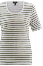 Khaki Striped Classic T Shirt