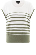 Khaki Textured Knit Cap Sleeve Top