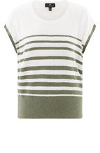 Khaki Textured Knit Cap Sleeve Top
