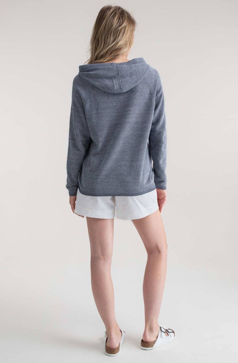 Lightweight Navy Pullover Hooded Jumper