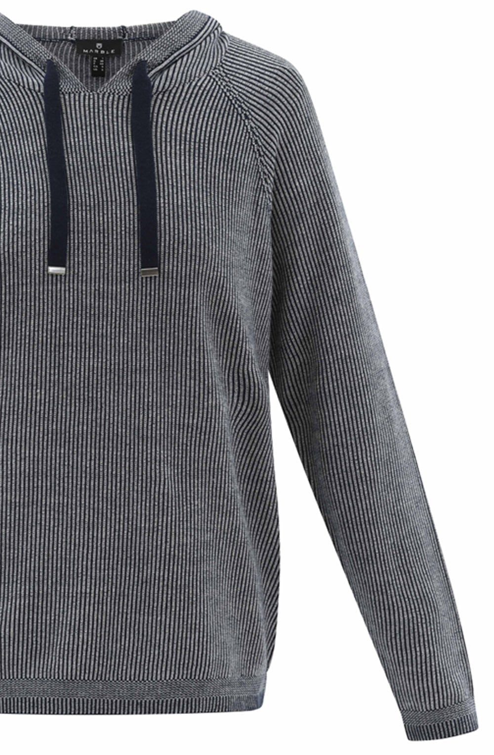 Lightweight Navy Pullover Hooded Jumper