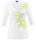 Lime Floral Design Top