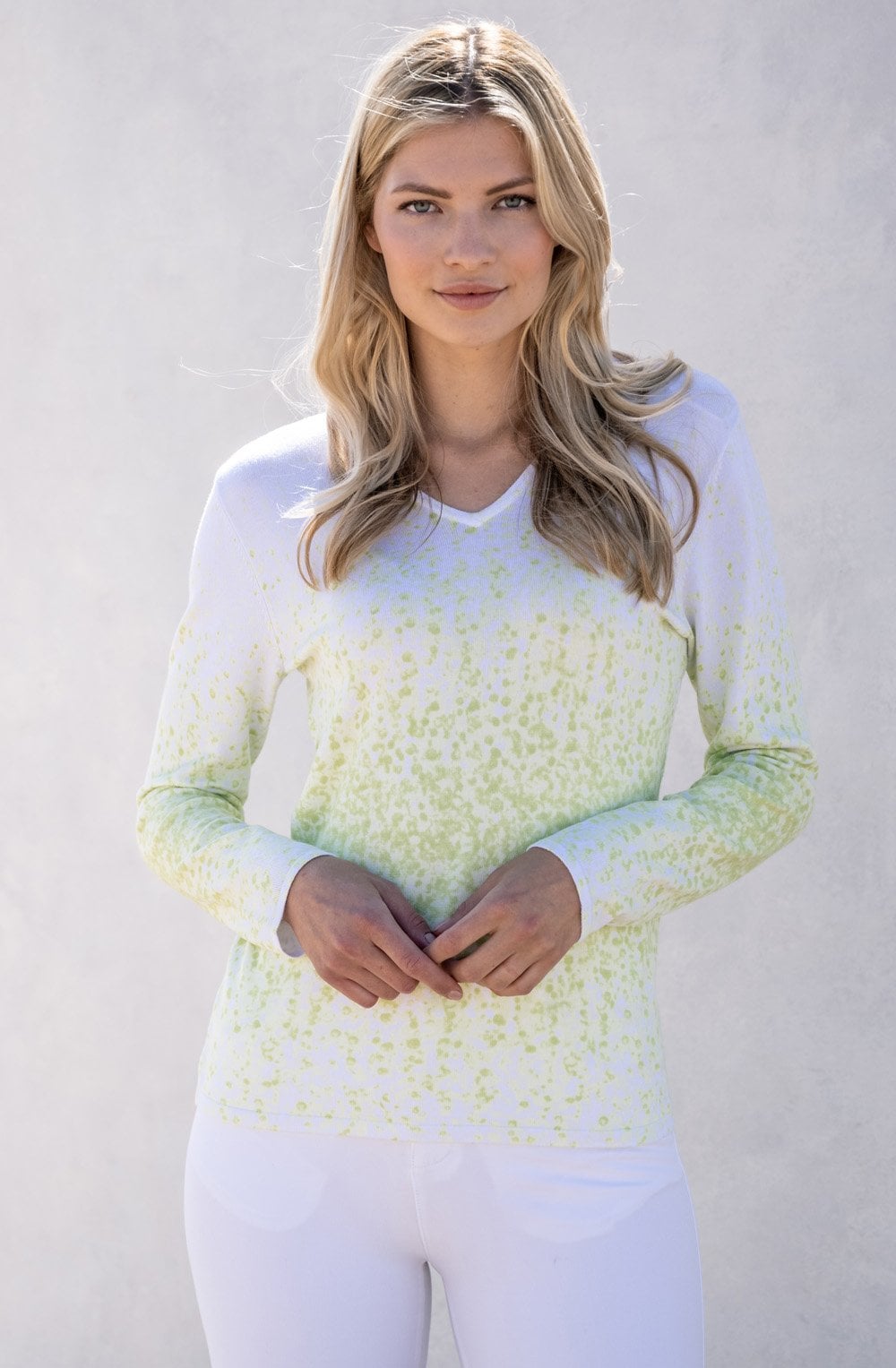 Lime Green Abstract Jumper