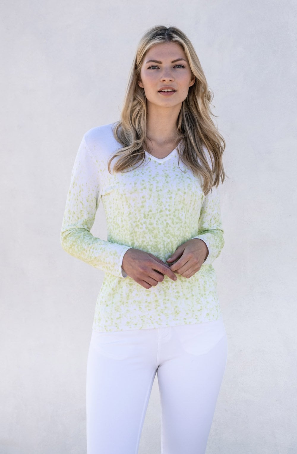 Lime Green Abstract Jumper