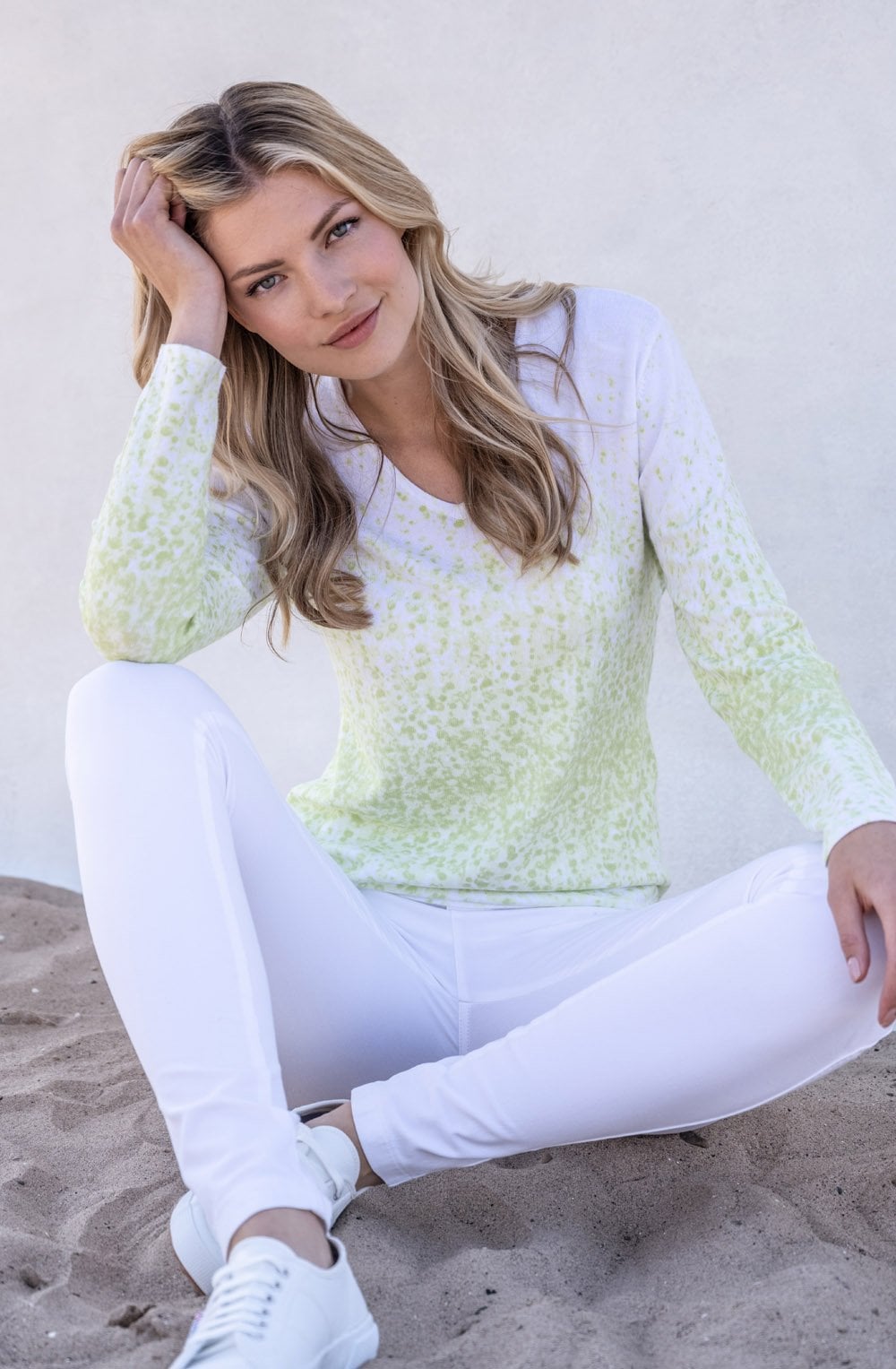 Lime Green Abstract Jumper