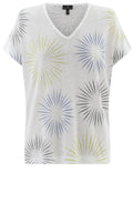 Lime Green and Blue Fine Knit Semi Sheer Top