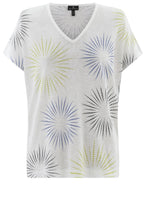 Lime Green and Blue Fine Knit Semi Sheer Top
