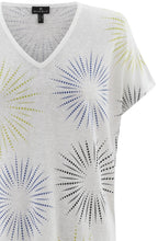 Lime Green and Blue Fine Knit Semi Sheer Top