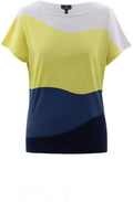 Lime Green and Navy Striped Casual T Shirt