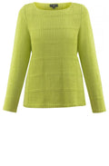 Lime Green Check Knit Jumper