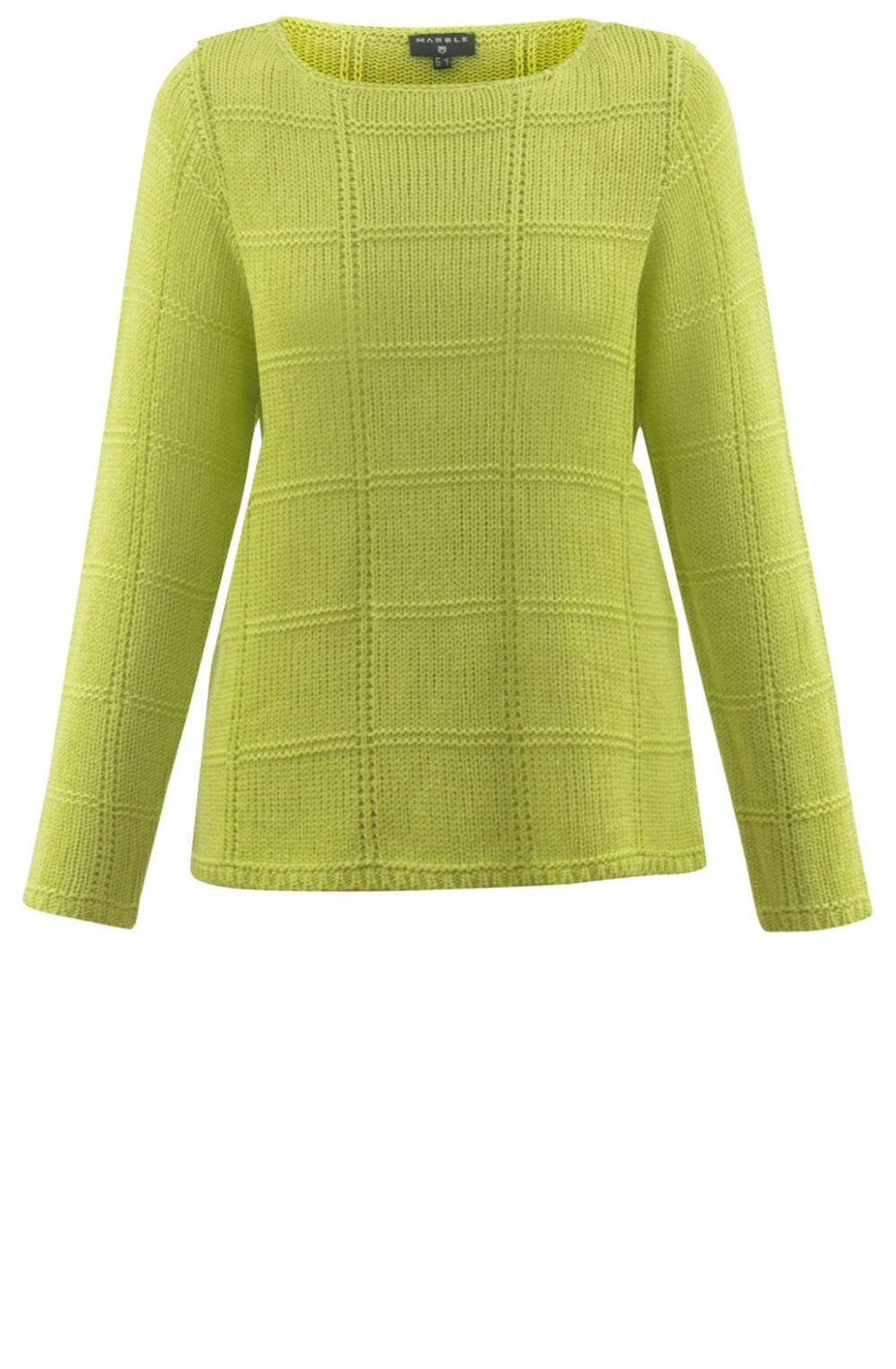 Lime Green Check Knit Jumper