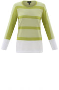 Lime Green Colour Block and Pin Stripe
