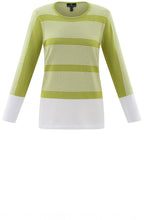 Lime Green Colour Block and Pin Stripe