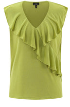 Lime Green Cross Over Ruffle Top