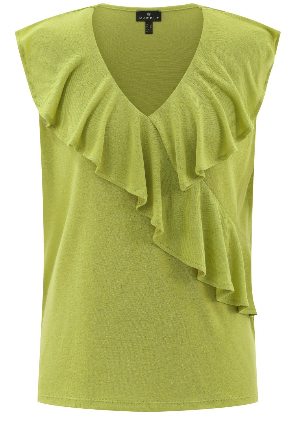 Lime Green Cross Over Ruffle Top
