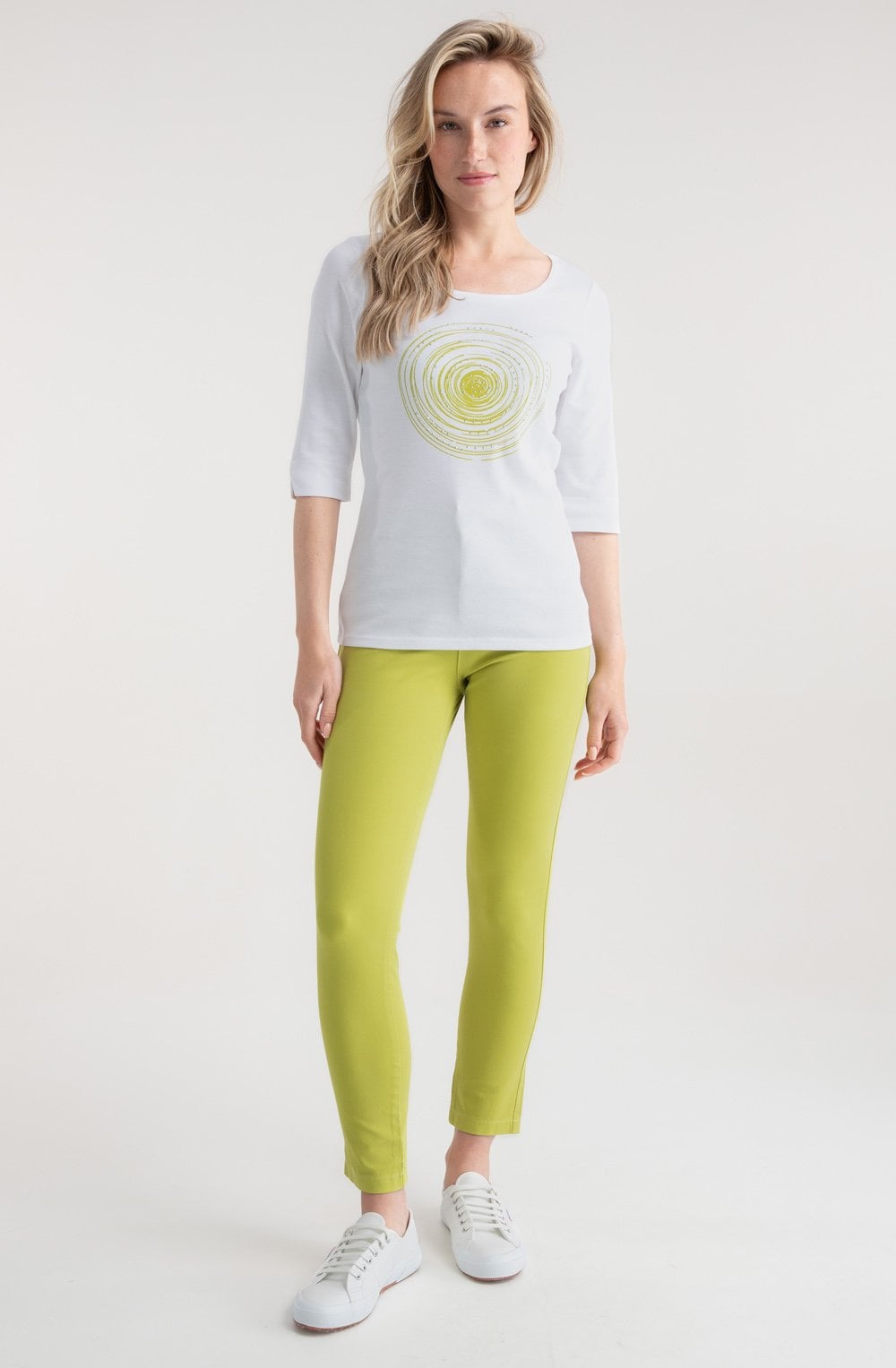 Lime Green Diamante Swirl Sleeve Top