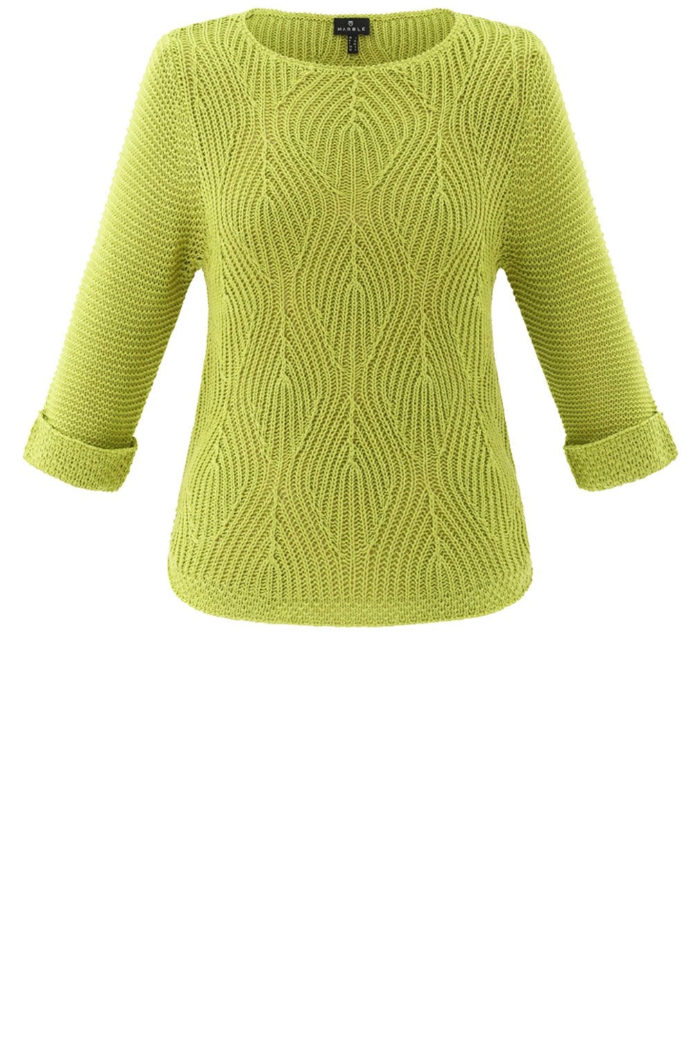 Lime Green Open Knit Pullover