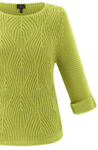 Lime Green Open Knit Pullover
