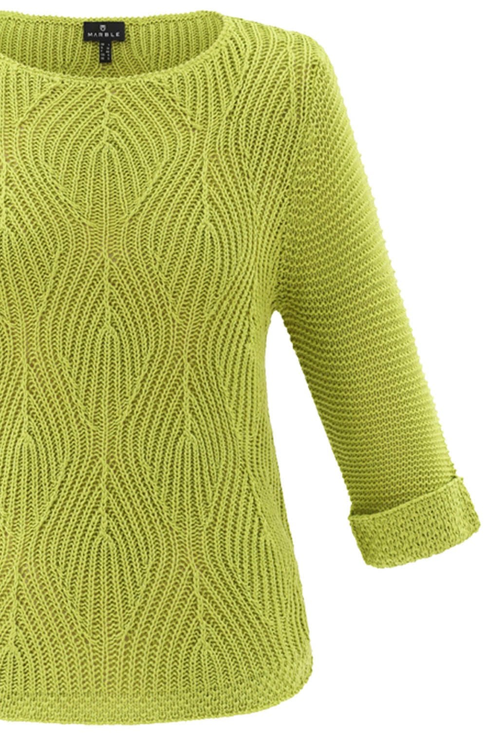 Lime Green Open Knit Pullover