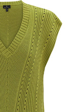 Lime Green Relaxed Knitted Vest