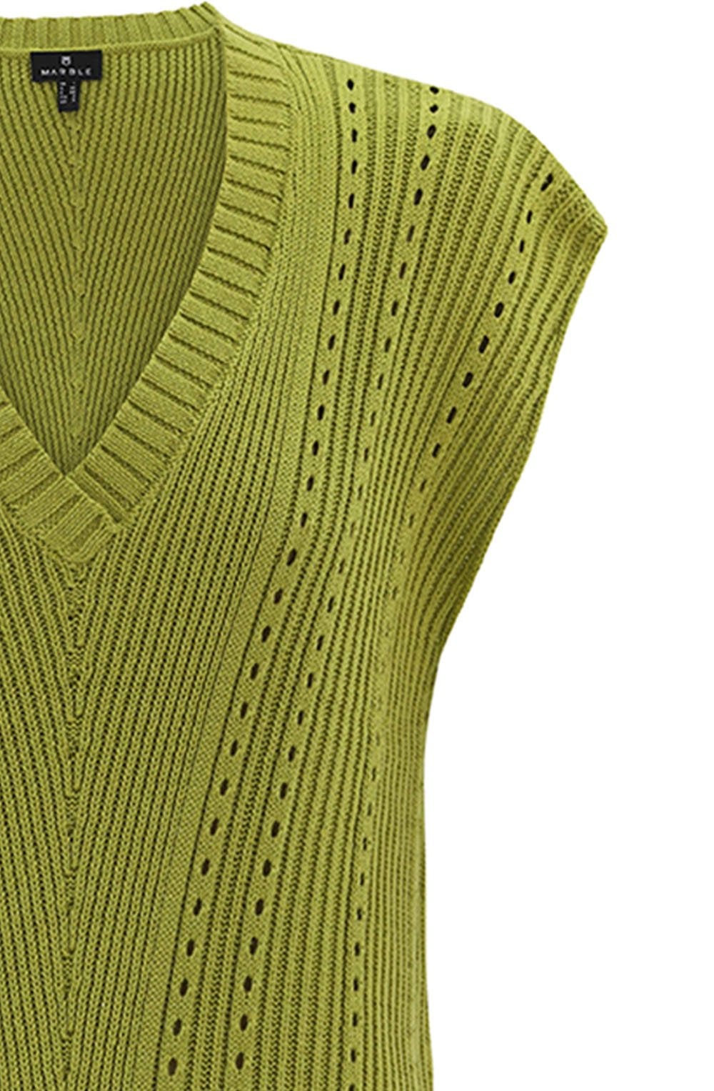 Lime Green Relaxed Knitted Vest