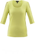 Lime Peep Hole Crochet Top