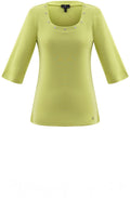 Lime T shirt With Silver Stud Neckline