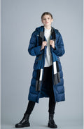 Long Blue Quilted Coat