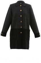 Long Dark Grey & Black Shirt Jacket
