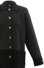 Long Dark Grey & Black Shirt Jacket