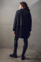 Long Dark Grey & Black Shirt Jacket