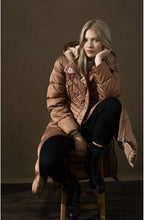 Long Tan Quilted Coat