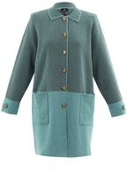 Long Turquoise & Grey Shirt Jacket