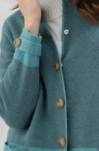 Long Turquoise & Grey Shirt Jacket