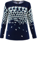 Mint & Navy Patterned Jumper