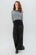 Monochrome Stripes and Silver Button Detail Sweater