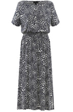 Navy Abstract Print On Or Off The Shoulder Dress