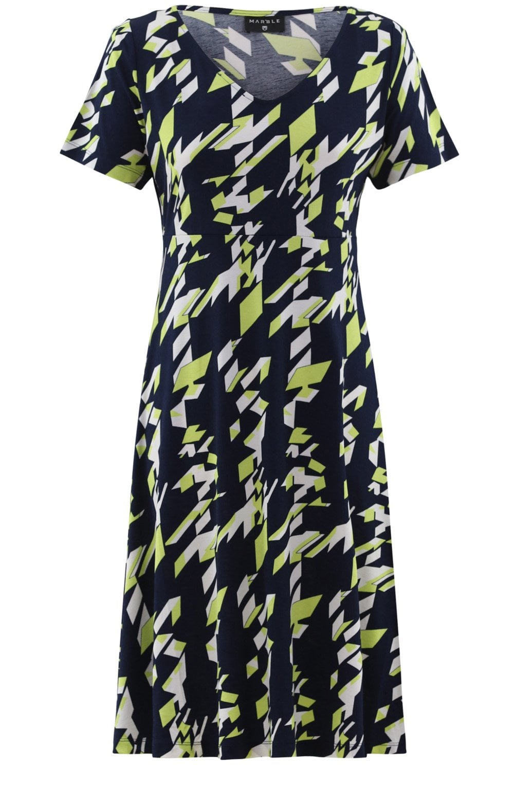 Navy And Green Abstract Dress