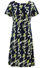 Navy And Green Abstract Dress