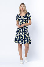 Navy And Green Abstract Dress