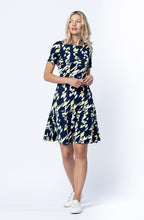 Navy And Green Abstract Dress
