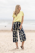 Navy And Green Geometric Culottes