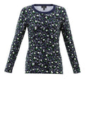 Navy and Green Leopard Print Jumper