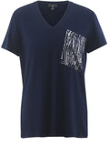 Marble Navy and Metallic Tee