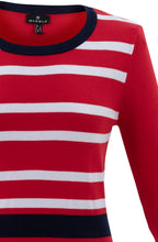 Navy and Red Button Detail Sweater
