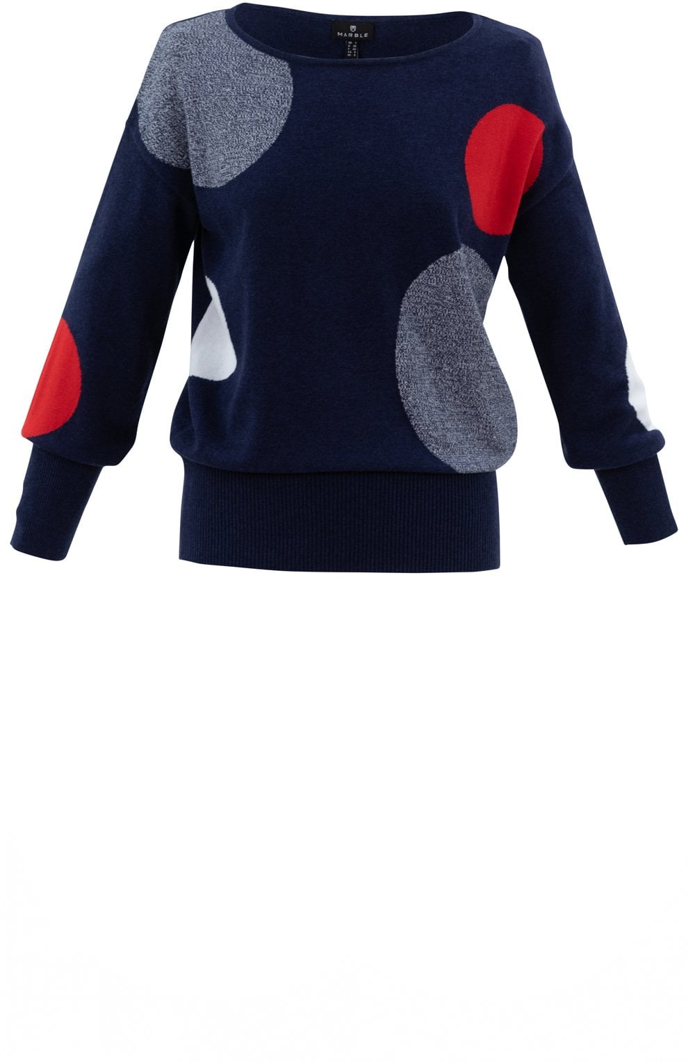 Navy and Red Drop Shoulder Jumper
