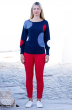 Navy and Red Drop Shoulder Jumper